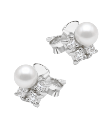 Pearl with CZ Silver Stud Earring STS-7109